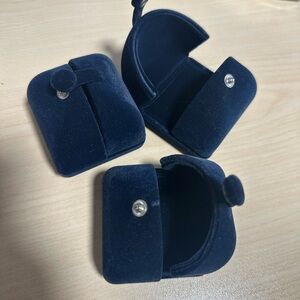 Navy Velvet Jewelry Boxes set of 3